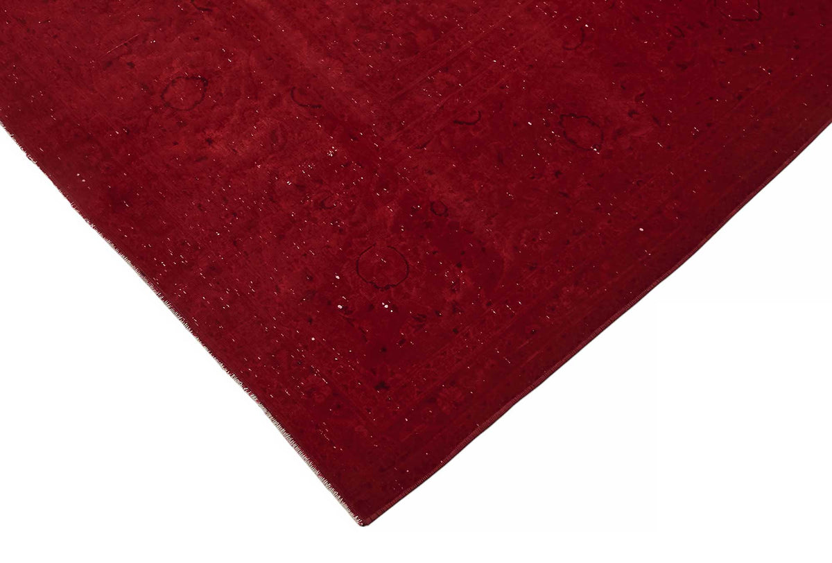 Zelko Desensiz Kırmızı Overdyed El Dokuma Halı 300x400 cm – detay görünümü