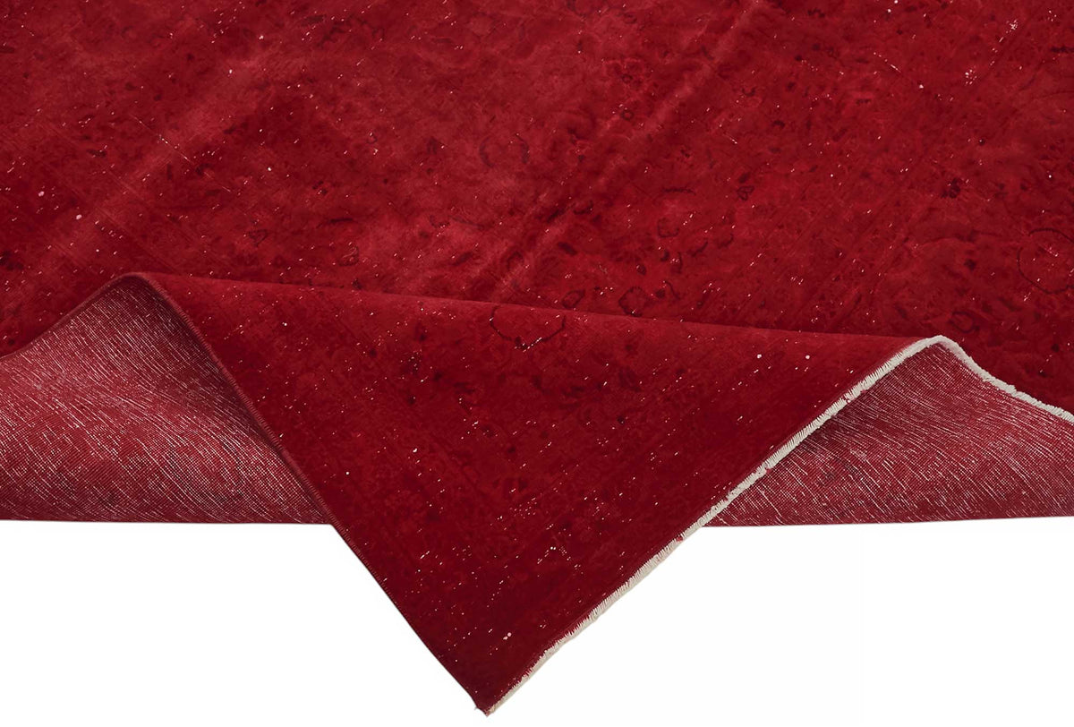 Zelko Desensiz Kırmızı Overdyed El Dokuma Halı 300x400 cm – kenar detayı