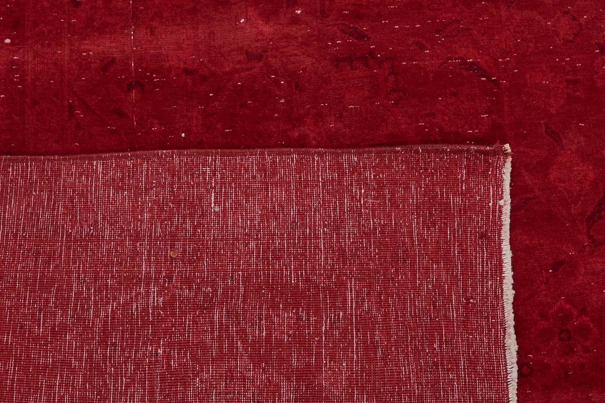 Zelko Desensiz Kırmızı Overdyed El Dokuma Halı 300x400 cm – arka yüz görünümü
