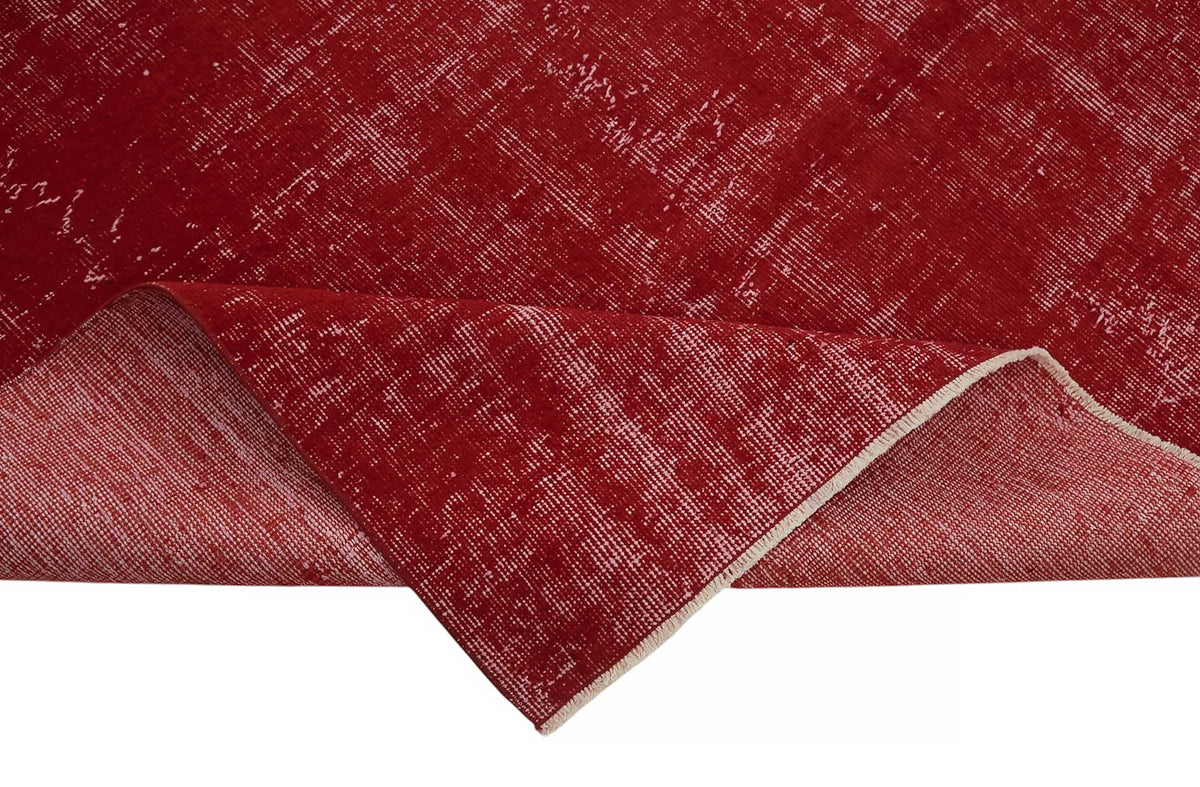 Zelko Kırmızı Gri Soyut Desenli Modern El Dokuma Halı 300x400 cm – kenar detayı