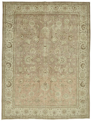 Rusvo Bej Halı Vintage Çiçek Desenli El Dokuma 286x387 cm 47500