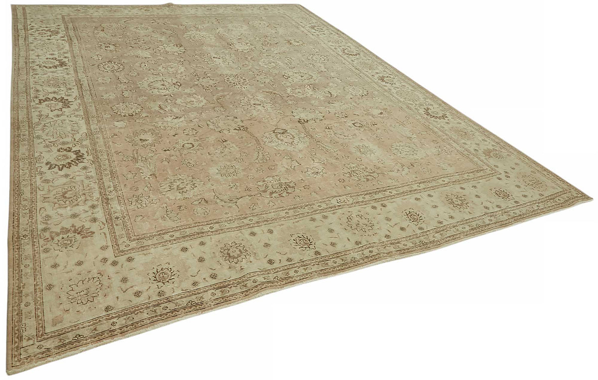 Rusvo Bej Halı Vintage Çiçek Desenli El Dokuma 286x387 cm 47500 – genel görünüm