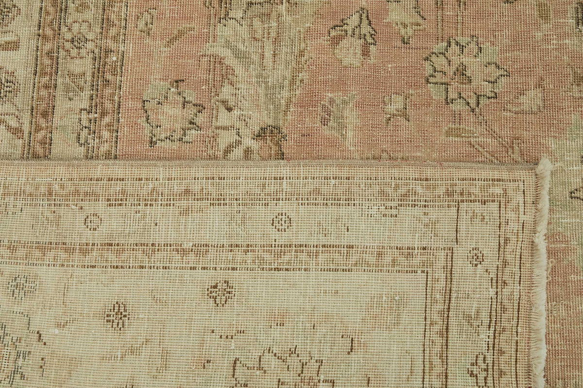 Rusvo Bej Halı Vintage Çiçek Desenli El Dokuma 286x387 cm 47500 – arka yüz görünümü