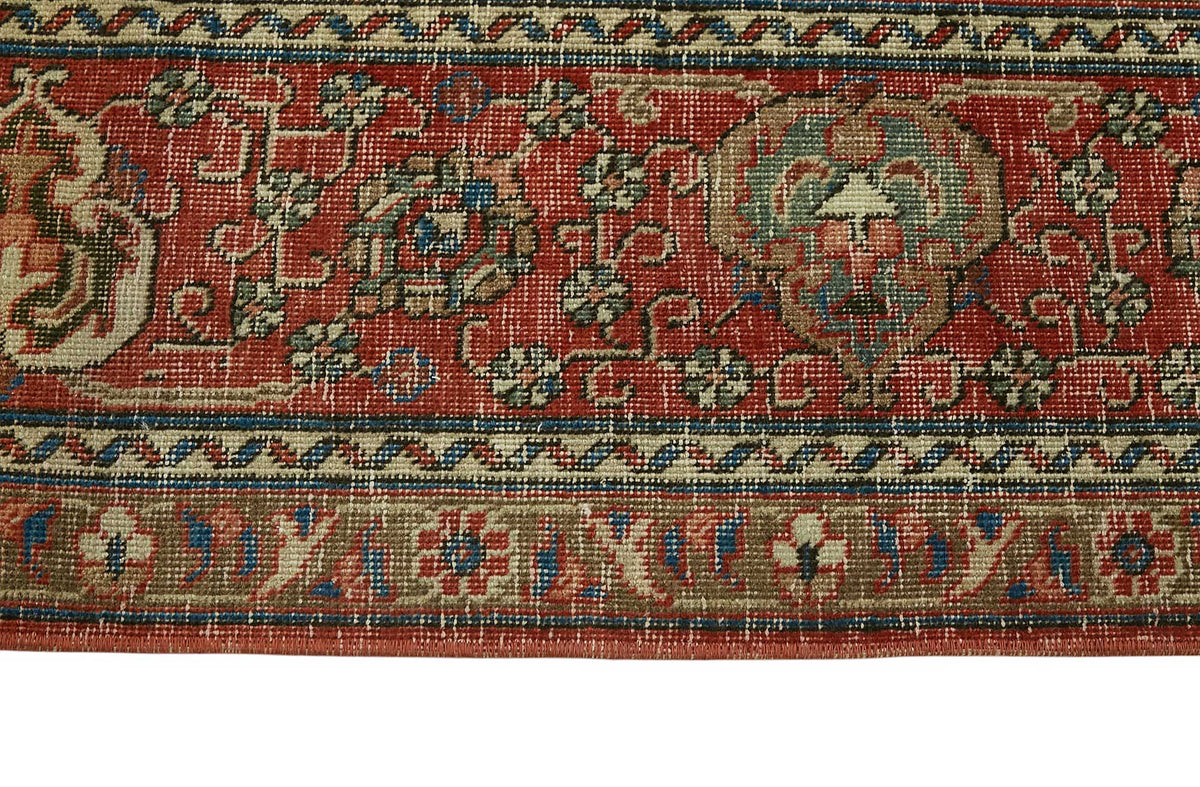 Rusvo Kırmızı Bej Madalyon Desenli El Dokuma Halı 285x367 cm – farklı açı