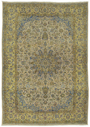Rusvo Bej Halı Gold ve Lacivert Desenli El Dokuma 288x410 cm