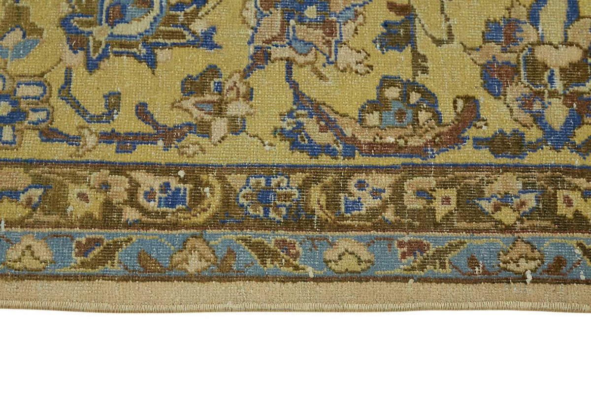 Rusvo Bej Halı Gold ve Lacivert Desenli El Dokuma 288x410 cm – farklı açı
