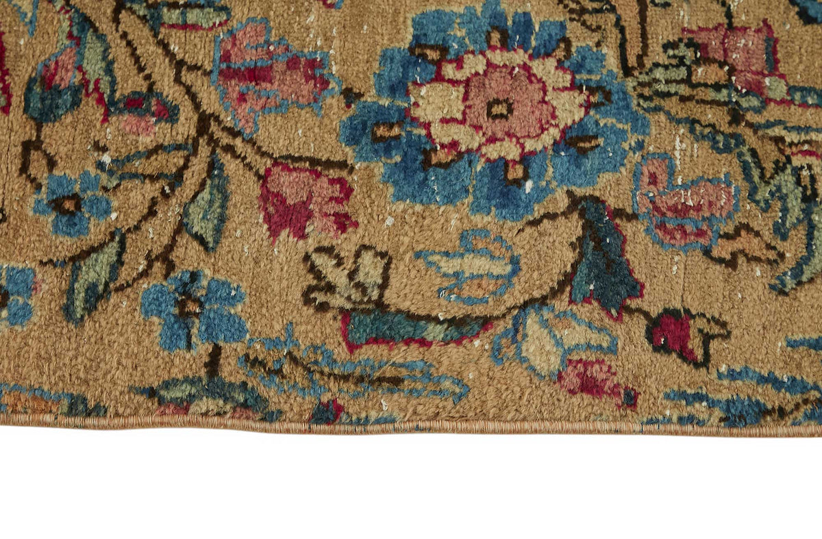Rusvo Bej Çiçekli Klasik El Dokuma Halı 291x357 cm – farklı açı