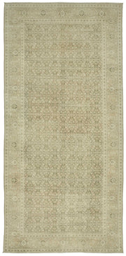 Rusvo Bej Ekru Geometrik Klasik El Dokuma Halı 240x516 cm