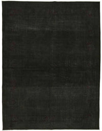 Zelko Siyah Bordo Desensiz Eskitme Yün El Dokuma Halı 256x336 cm