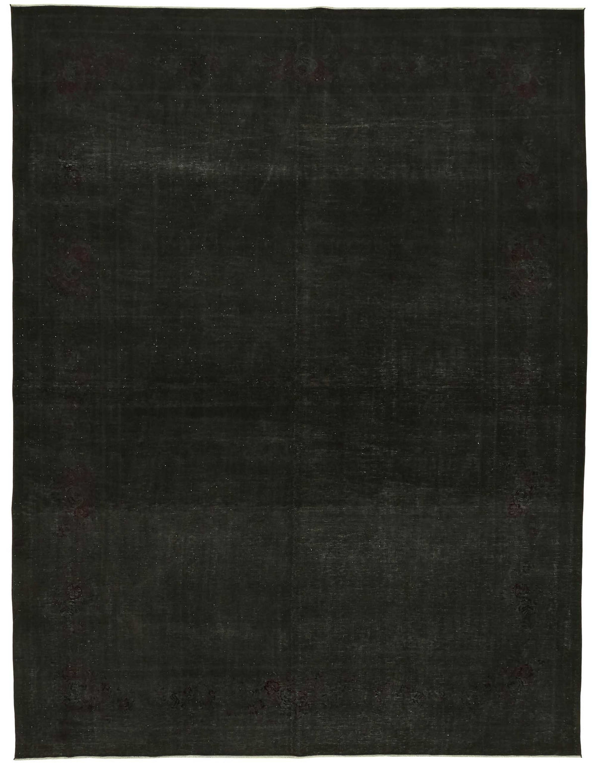 Zelko Siyah Bordo Desensiz Eskitme Yün El Dokuma Halı 256x336 cm