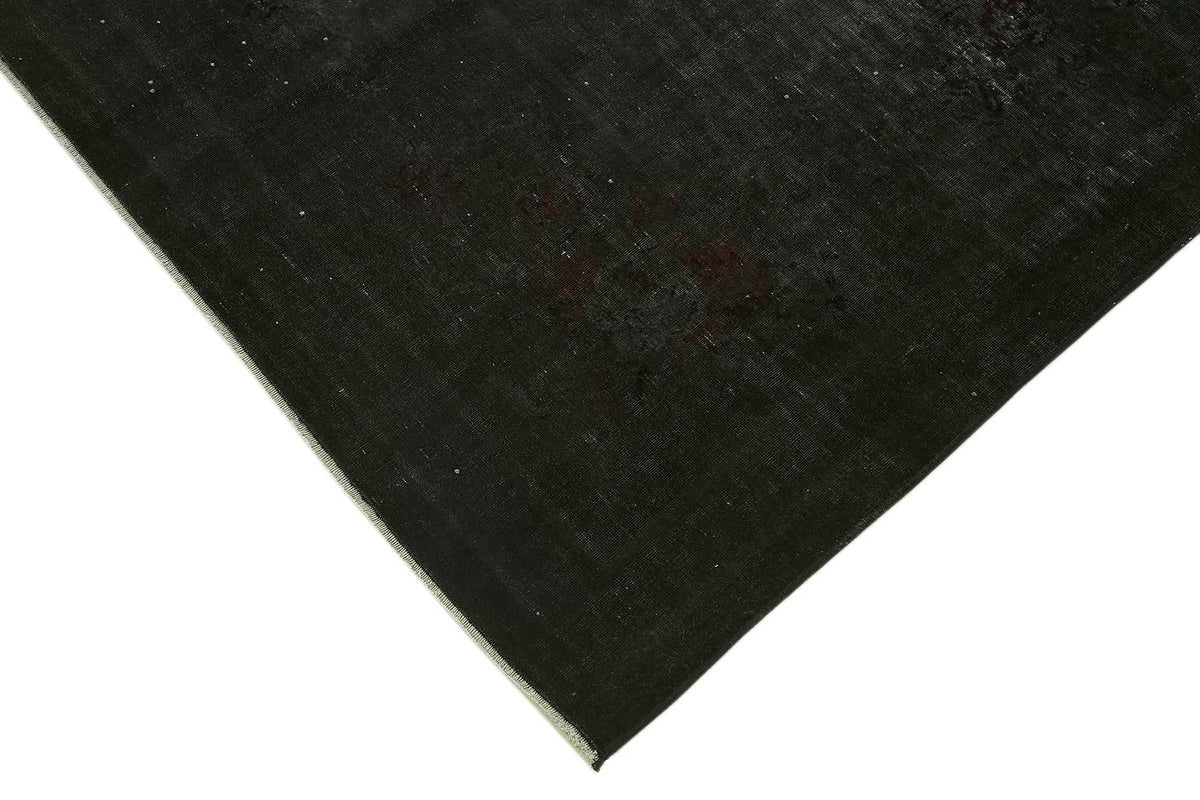 Zelko Siyah Bordo Desensiz Eskitme Yün El Dokuma Halı 256x336 cm – detay görünümü
