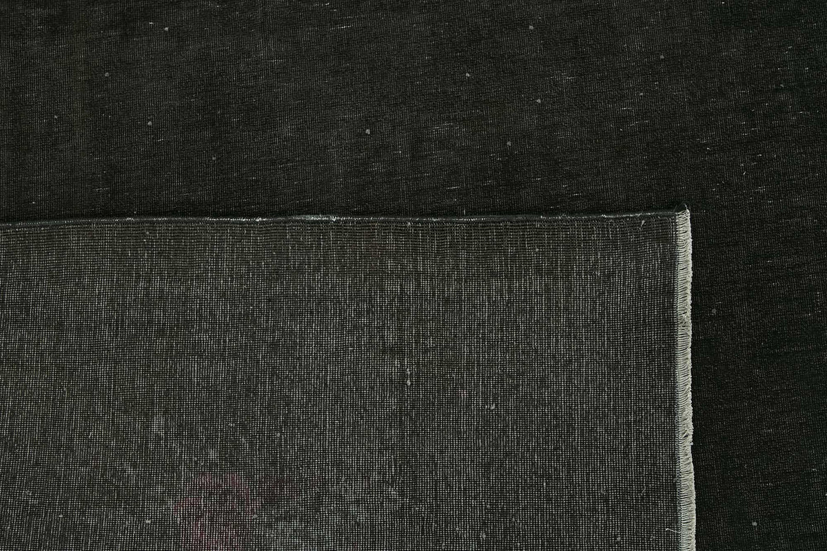 Zelko Siyah Bordo Desensiz Eskitme Yün El Dokuma Halı 256x336 cm – arka yüz görünümü