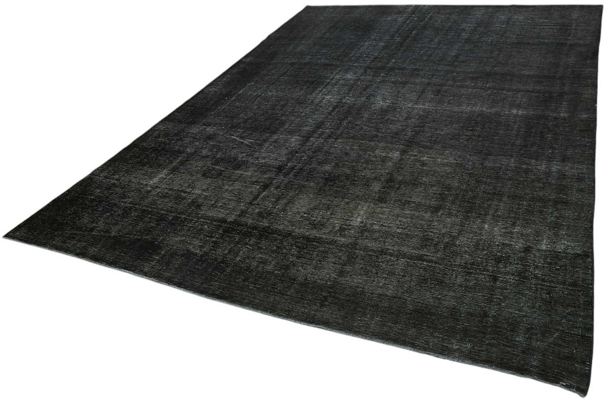 Zelko Antrasit Gri Düz El Dokuma Yün Pamuk Halı 275x400 cm – doku yakın çekim