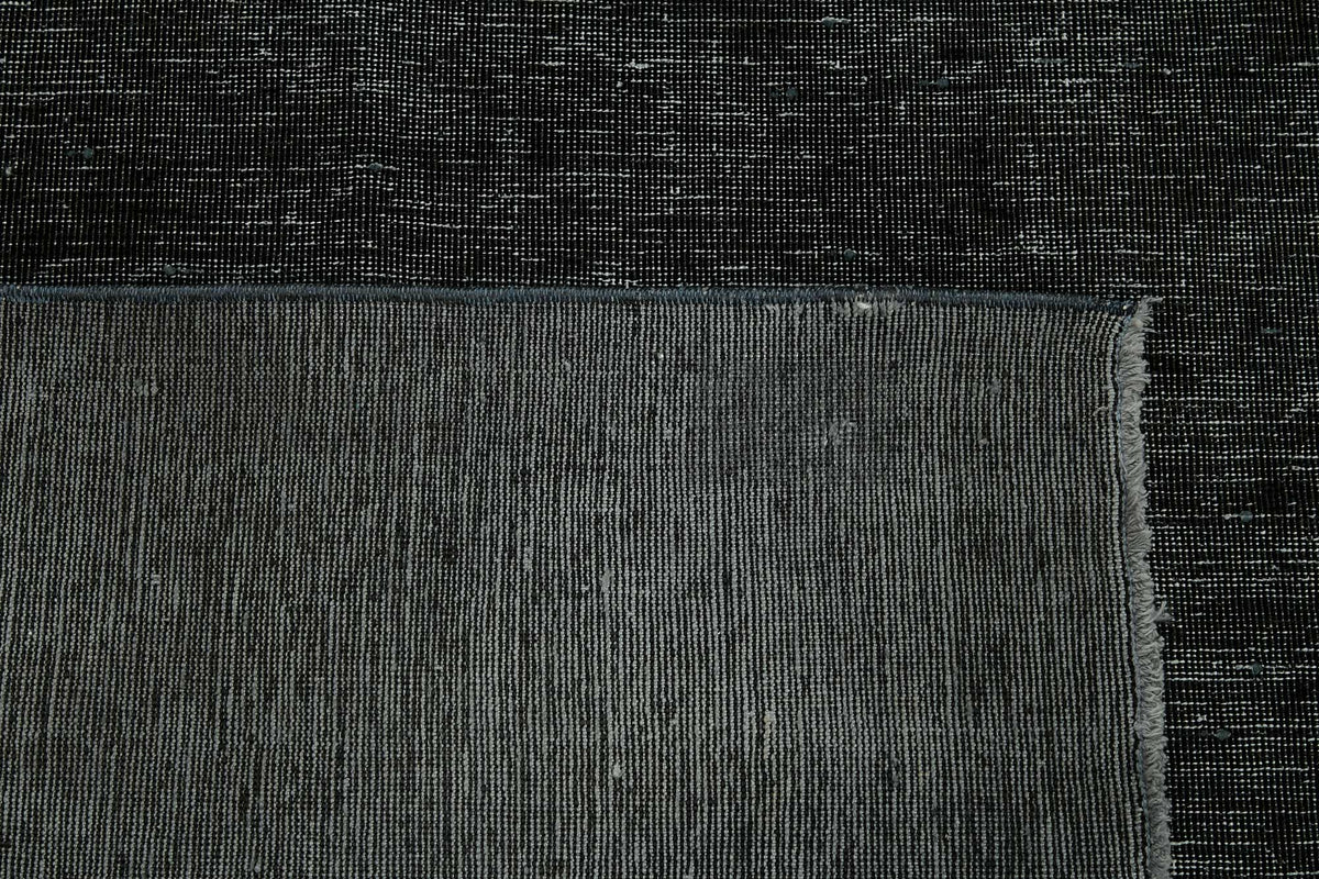 Zelko Antrasit Gri Düz El Dokuma Yün Pamuk Halı 275x400 cm – arka yüz görünümü