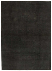 Zelko Siyah Gri Düz Modern Yün Pamuk El Dokuma Halı 255x350 cm