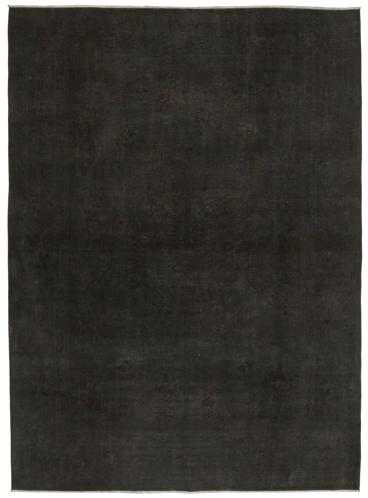 Zelko Siyah Gri Düz Modern Yün Pamuk El Dokuma Halı 255x350 cm