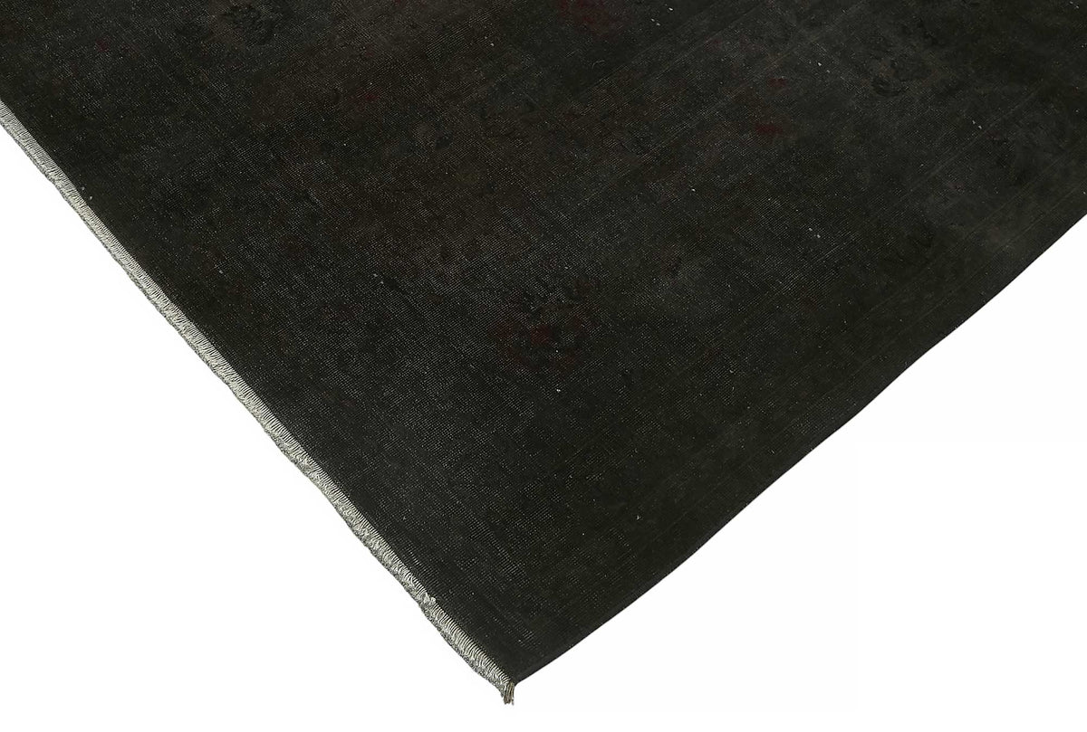 Zelko Siyah Gri Düz Modern Yün Pamuk El Dokuma Halı 255x350 cm – detay görünümü