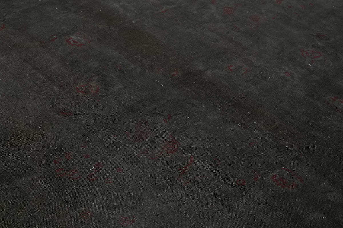 Zelko Siyah Gri Düz Modern Yün Pamuk El Dokuma Halı 255x350 cm – mekânda kullanım