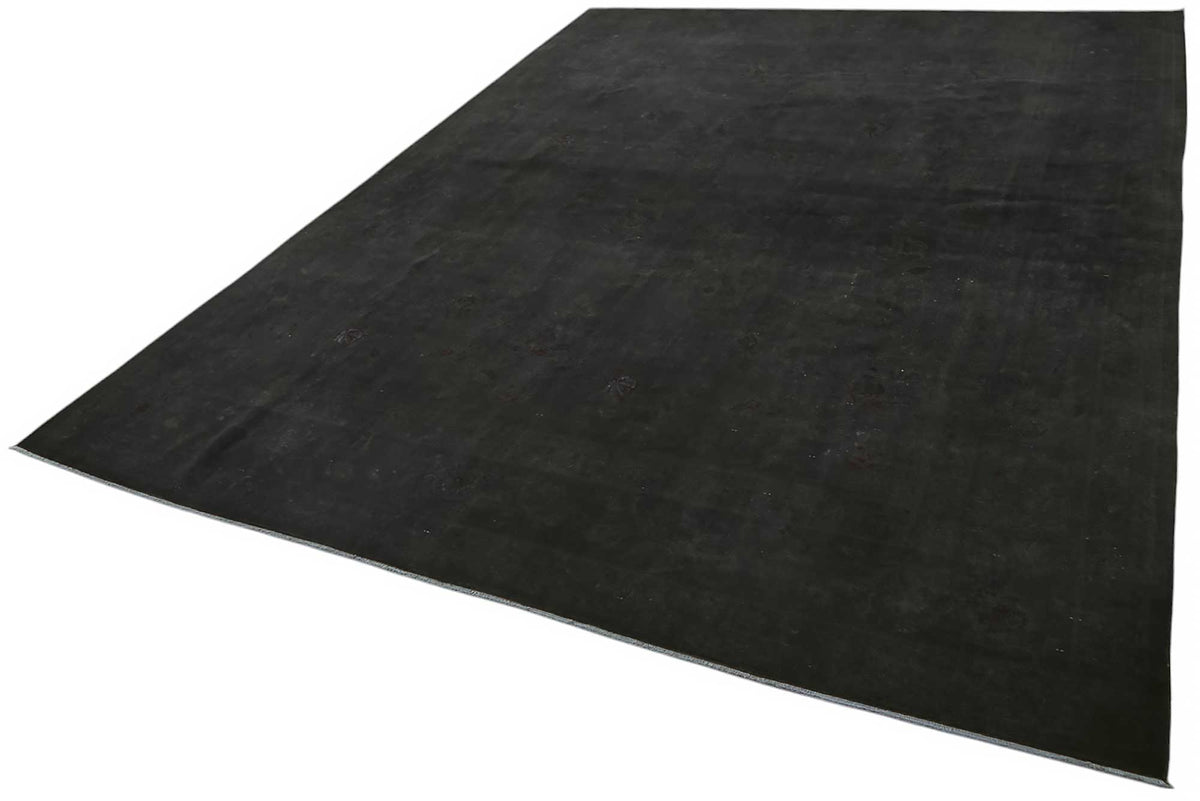 Zelko Overdyed Koyu Yeşil Düz El Dokuma Halı 255x351 cm 47523 – doku yakın çekim