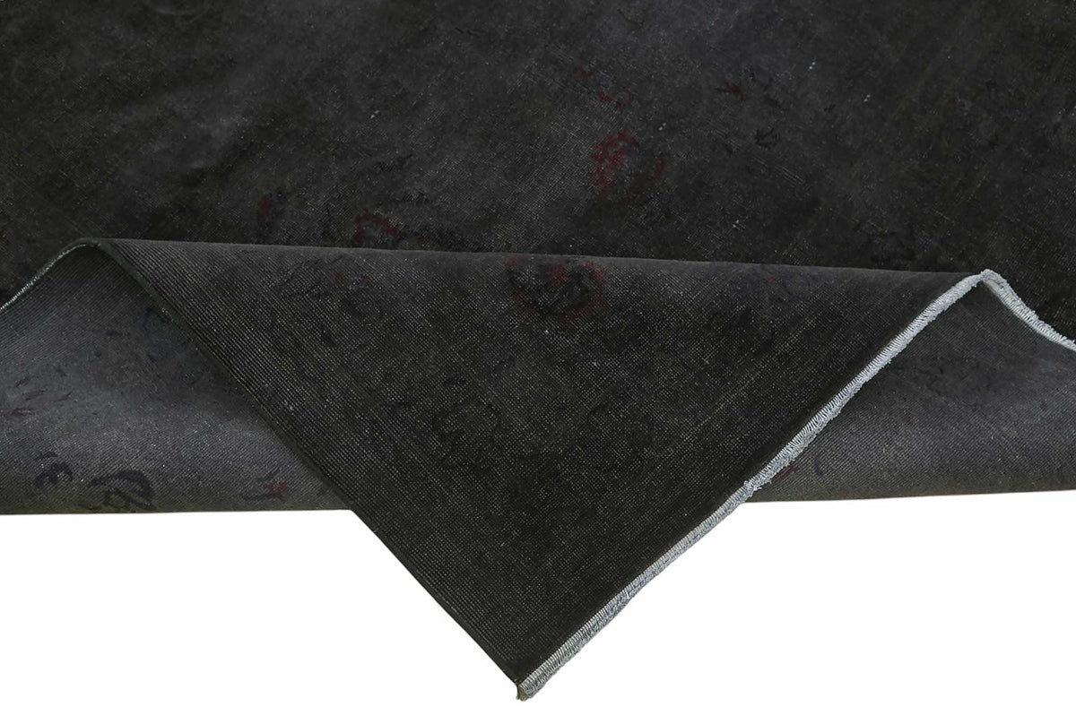 Zelko Overdyed Koyu Yeşil Düz El Dokuma Halı 255x351 cm 47523 – kenar detayı