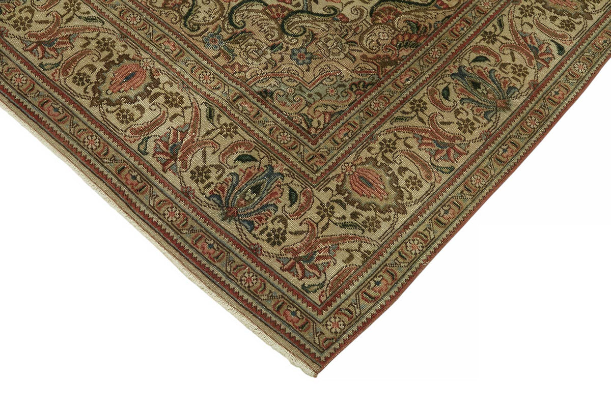 Rusvo Vintage Bej Lacivert Madalyon Desenli El Dokuma Halı 231x344 cm 47526 – detay görünümü