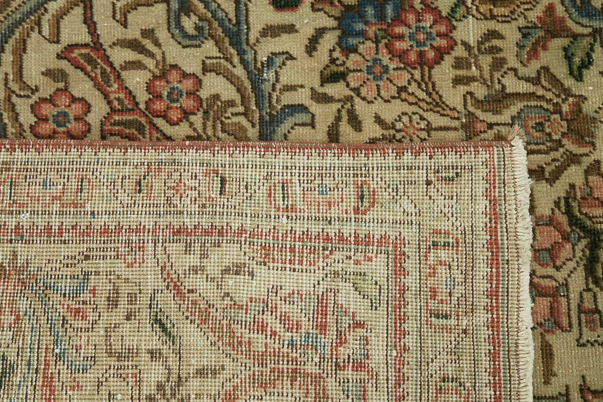 Rusvo Vintage Bej Lacivert Madalyon Desenli El Dokuma Halı 231x344 cm 47526 – arka yüz görünümü