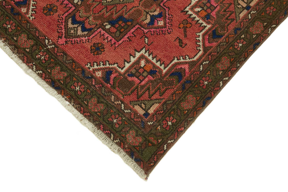 Rusvo Kırmızı Geometrik Etnik El Dokuma Halı 96x371 cm – detay görünümü