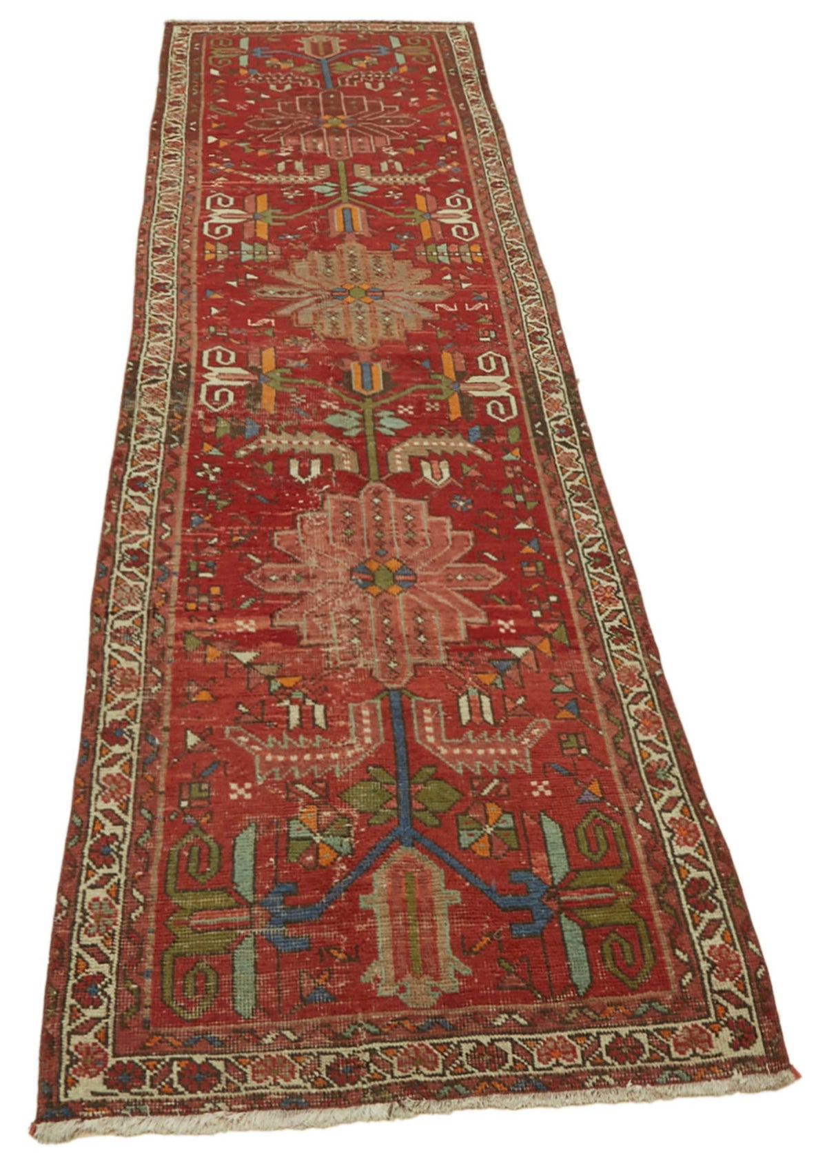 Rusvo Vintage Kırmızı Geometrik Desenli Etnik Halı 90x385 cm 47537 – genel görünüm