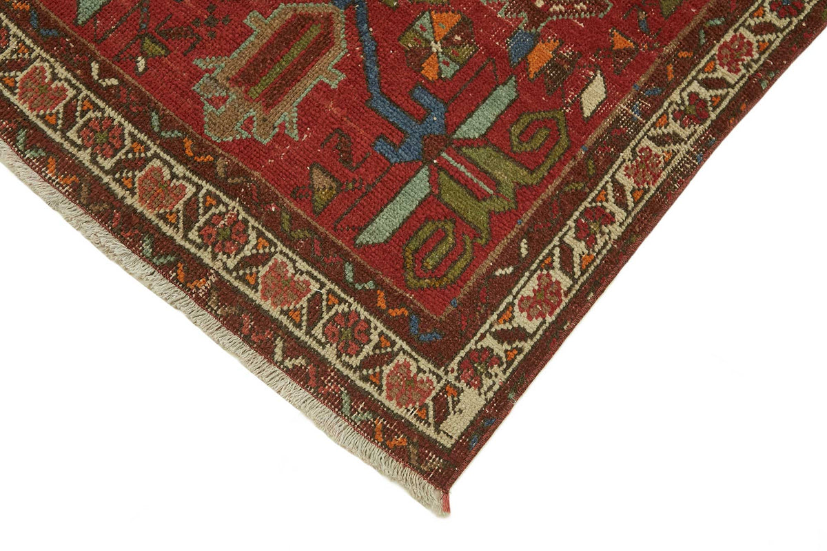 Rusvo Vintage Kırmızı Geometrik Desenli Etnik Halı 90x385 cm 47537 – detay görünümü
