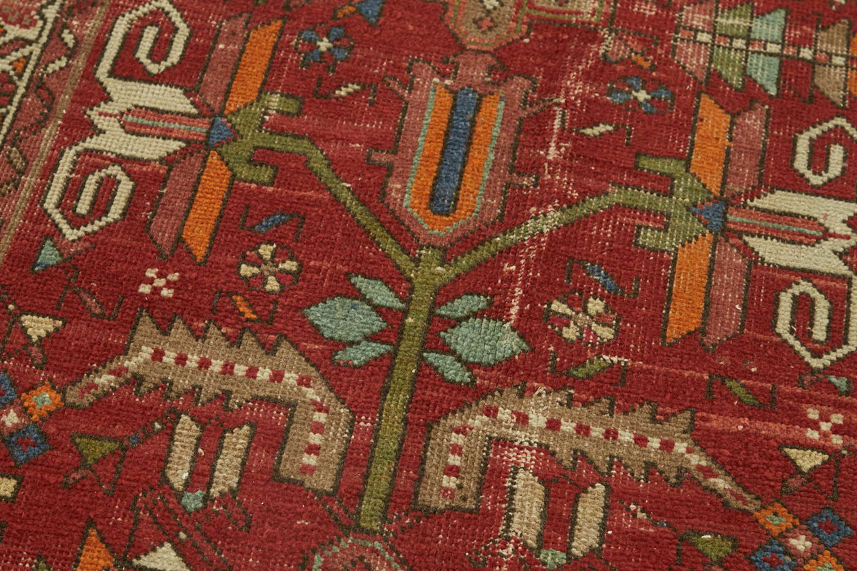 Rusvo Vintage Kırmızı Geometrik Desenli Etnik Halı 90x385 cm 47537 – mekânda kullanım