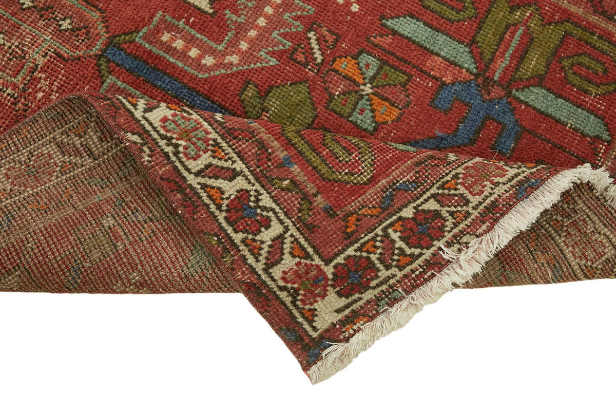 Rusvo Vintage Kırmızı Geometrik Desenli Etnik Halı 90x385 cm 47537 – kenar detayı