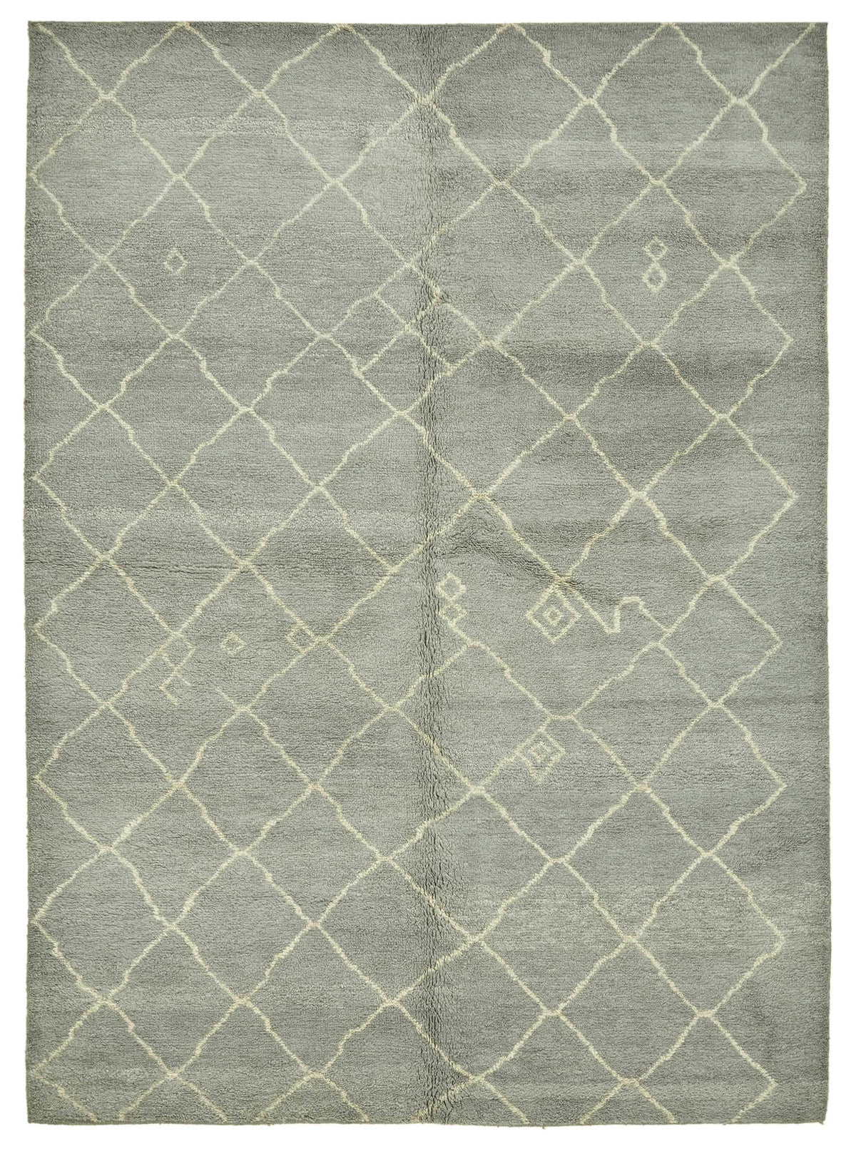Komve Gri Kırmızı Modern Geometrik Desenli El Dokuma Halı 192x265 cm