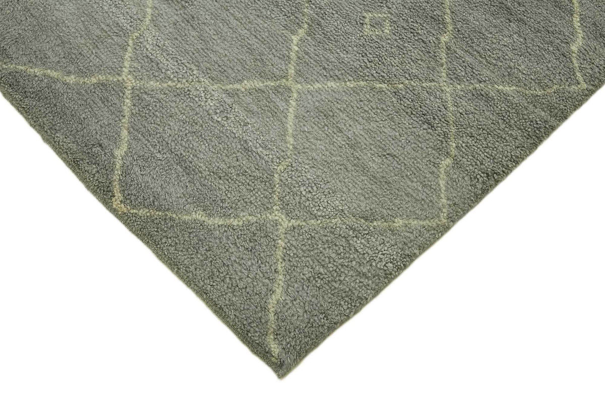 Komve Gri Kırmızı Modern Geometrik Desenli El Dokuma Halı 192x265 cm – detay görünümü