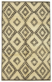 Komve Krem Kahverengi Baklava Desenli El Dokuma Halı 188x300 cm 47549