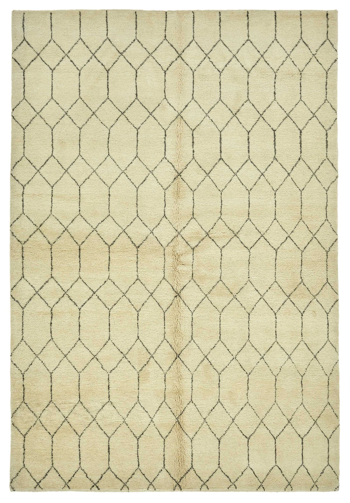 Komve Siyah Krem Halı Baklava Desenli Uşak Halısı 187x275 cm