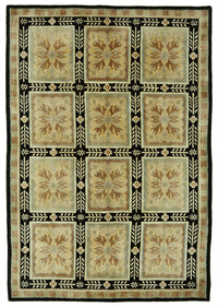 Komve Siyah Geometrik Klasik El Dokuma Halı 185x270 cm