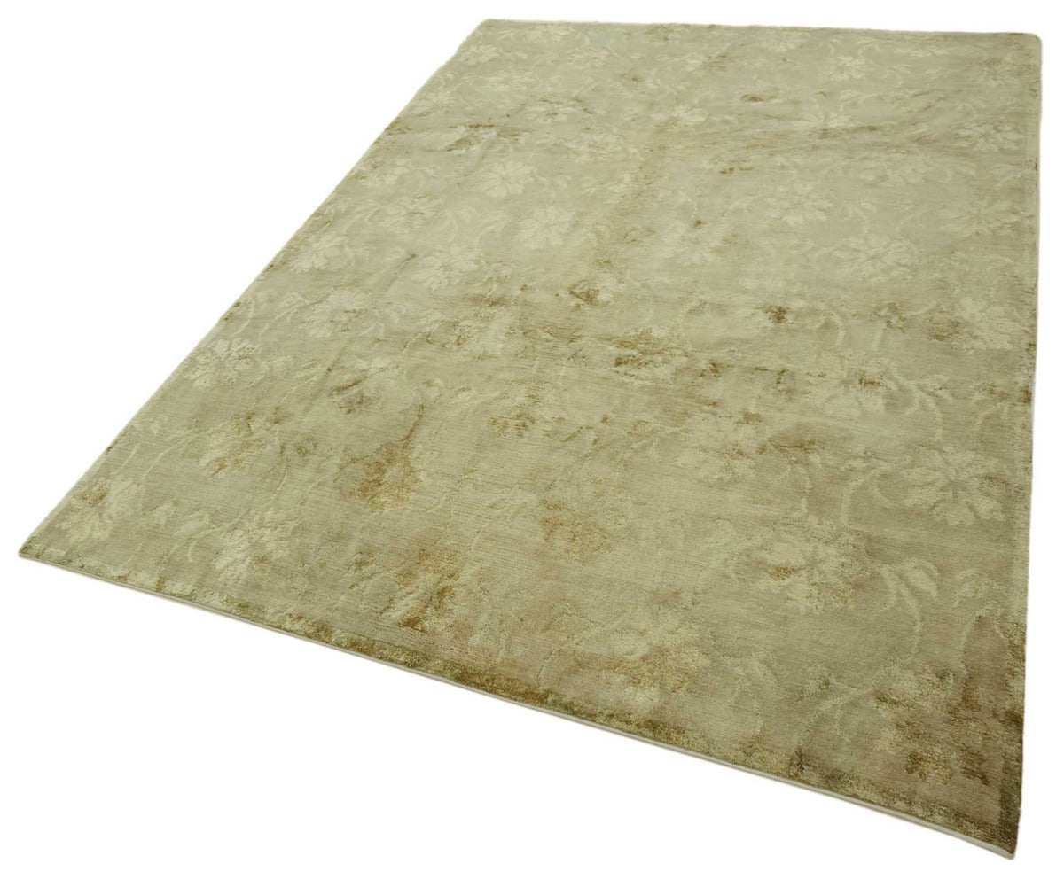 Komve Klasik Çiçek Desenli Altın Bej Uşak Halı 185x277 cm 47556 – doku yakın çekim