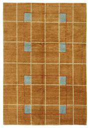 Komve Geometrik Desenli El Dokuma Modern Halı Taba Bej 185x272 cm
