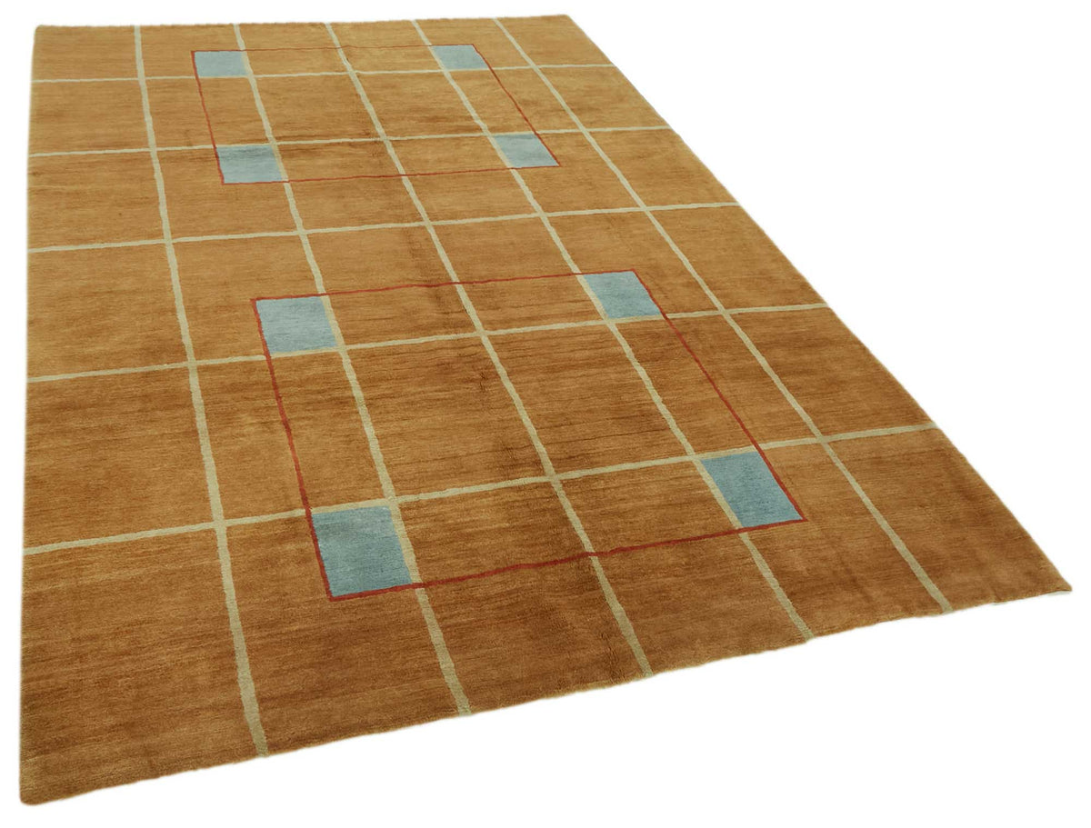 Komve Geometrik Desenli El Dokuma Modern Halı Taba Bej 185x272 cm – genel görünüm
