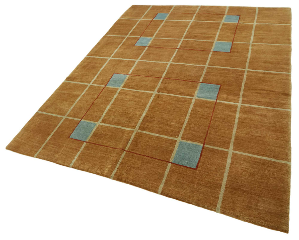 Komve Geometrik Desenli El Dokuma Modern Halı Taba Bej 185x272 cm – doku yakın çekim