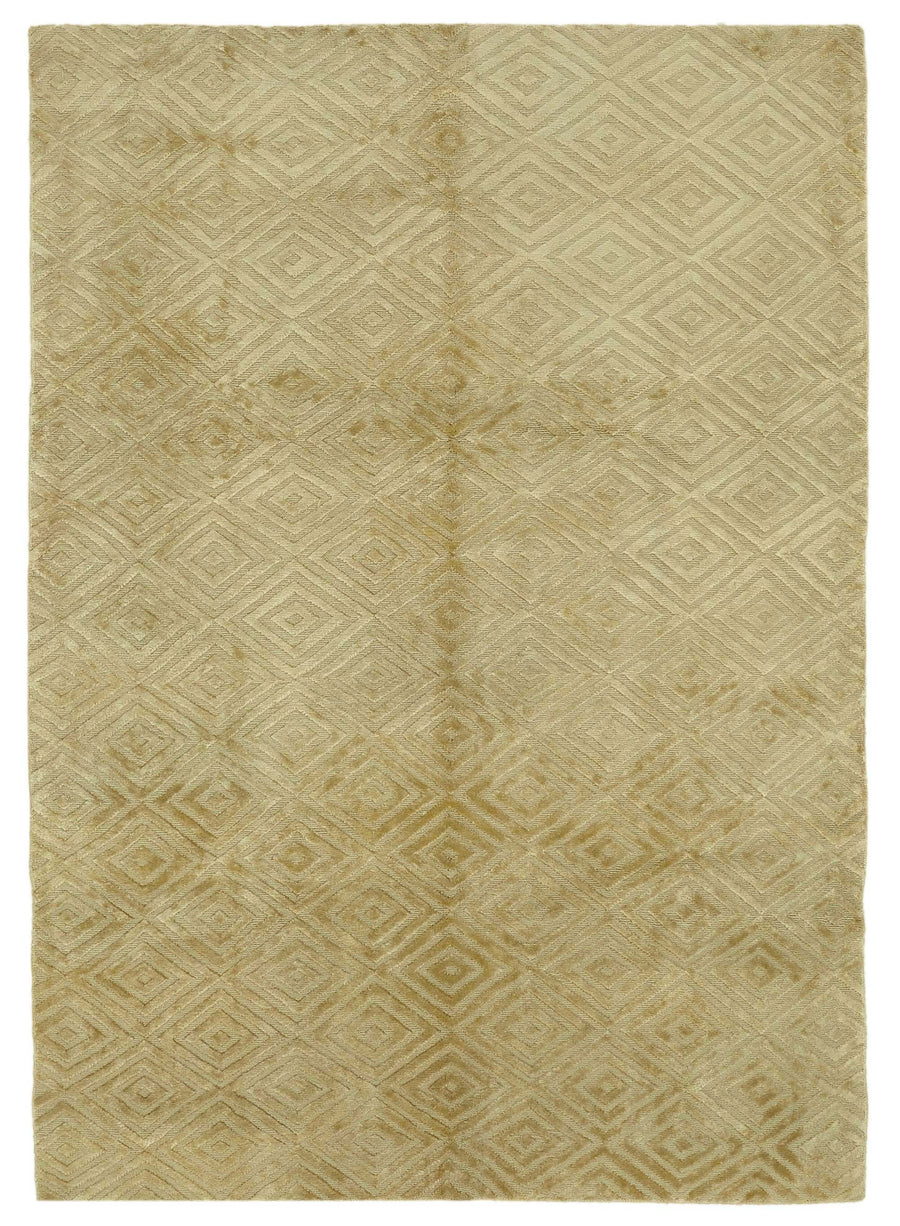 Komve Geometrik Desenli Bej Modern Halı, Kabartmalı Dokuma 184x267 cm