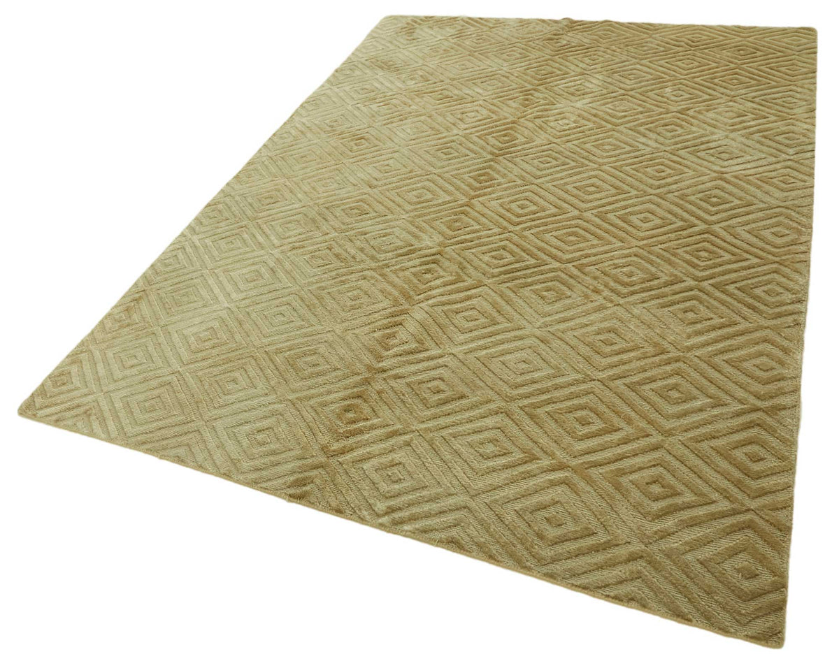 Komve Geometrik Desenli Bej Modern Halı, Kabartmalı Dokuma 184x267 cm – doku yakın çekim