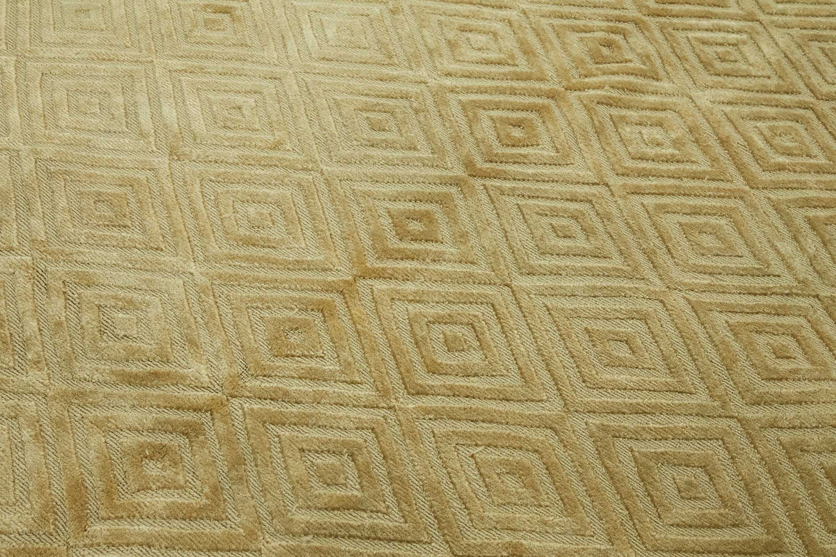 Komve Geometrik Desenli Bej Modern Halı, Kabartmalı Dokuma 184x267 cm – mekânda kullanım