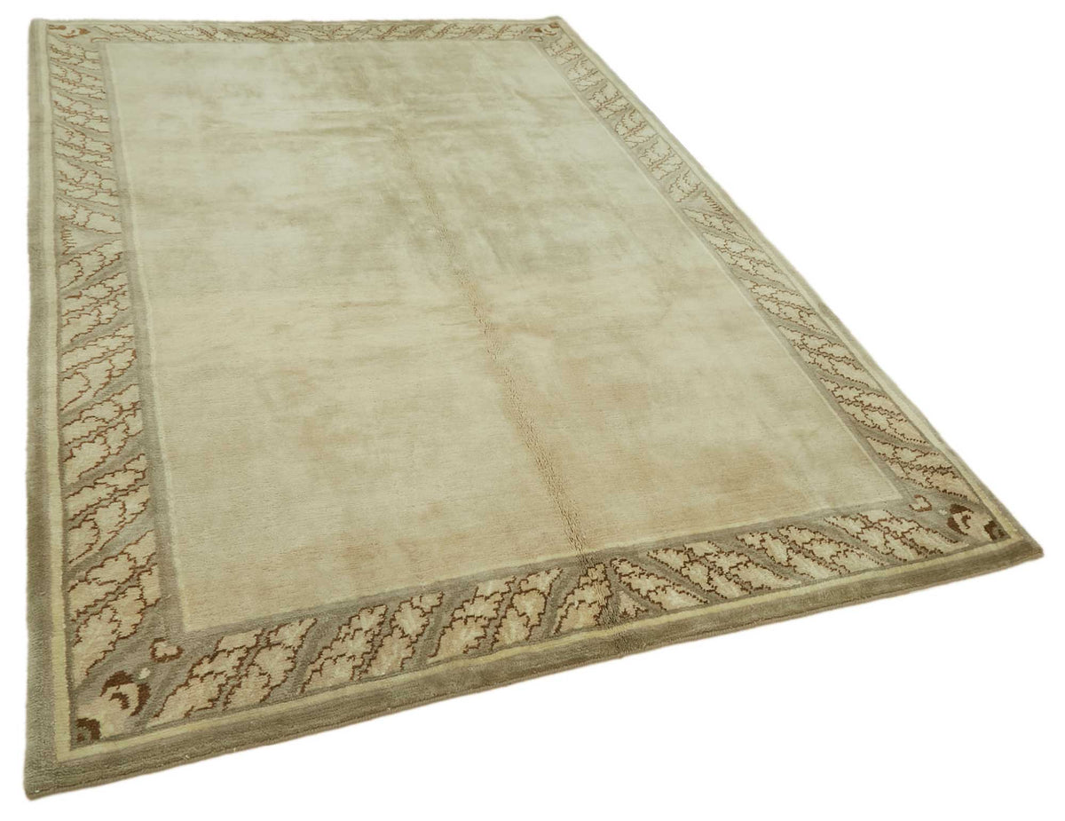 Komve Bej Gri Bordürlü Modern El Dokuma Halı 183x270 cm – genel görünüm