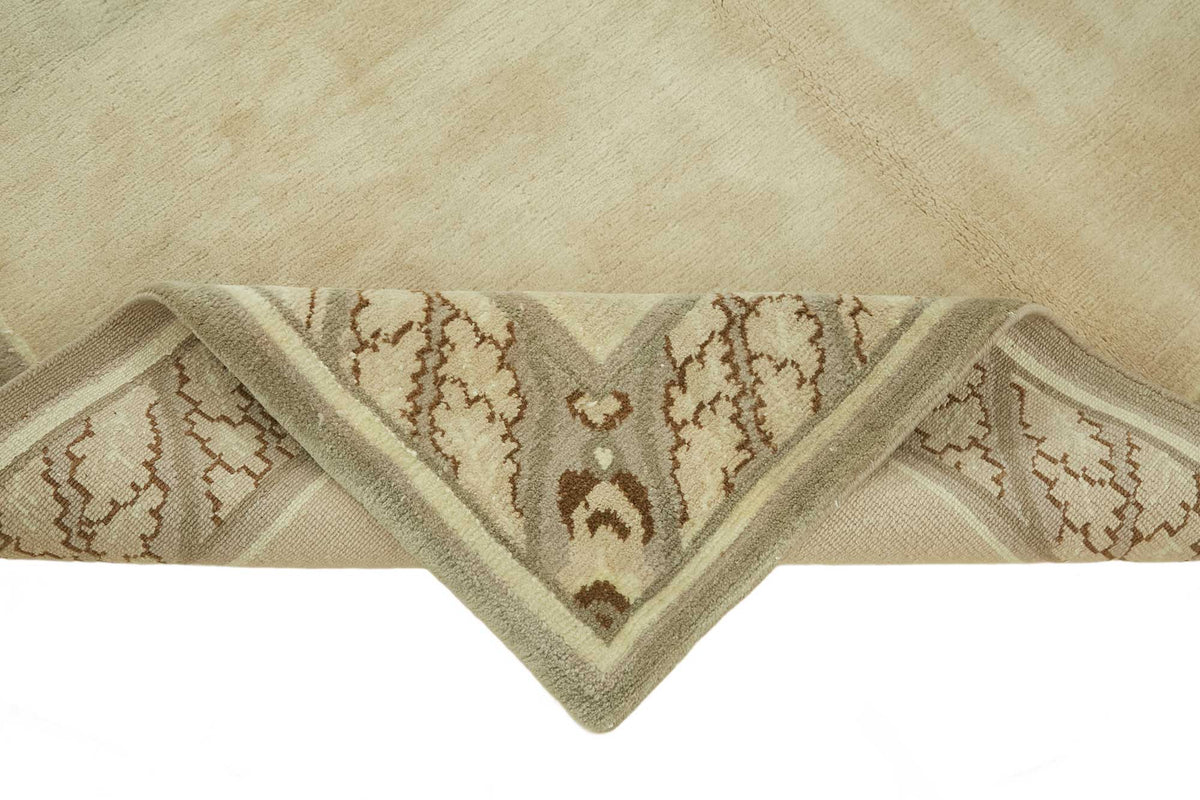 Komve Bej Gri Bordürlü Modern El Dokuma Halı 183x270 cm – kenar detayı