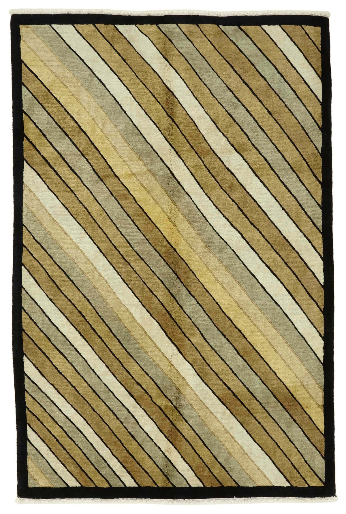 Komve Kahverengi Bej Geometrik Desenli El Dokuma Halı 183x270 cm