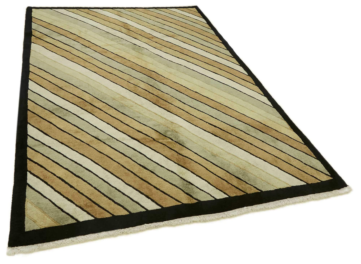 Komve Kahverengi Bej Geometrik Desenli El Dokuma Halı 183x270 cm – genel görünüm