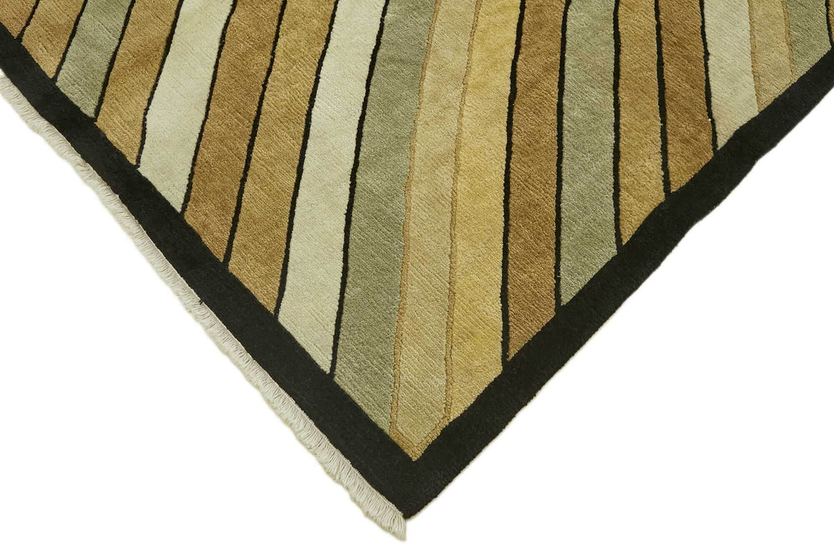 Komve Kahverengi Bej Geometrik Desenli El Dokuma Halı 183x270 cm – detay görünümü