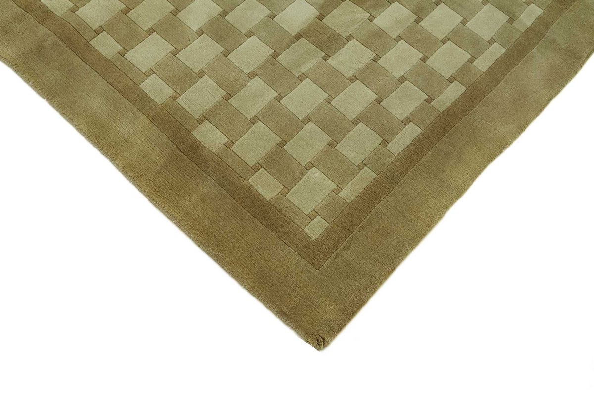 Komve Uşak El Dokuma Modern Kahverengi Geometrik Halı 182x274 cm 47563 – detay görünümü