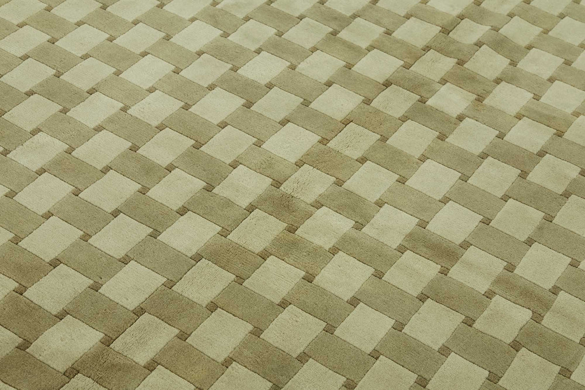 Komve Uşak El Dokuma Modern Kahverengi Geometrik Halı 182x274 cm 47563 – mekânda kullanım